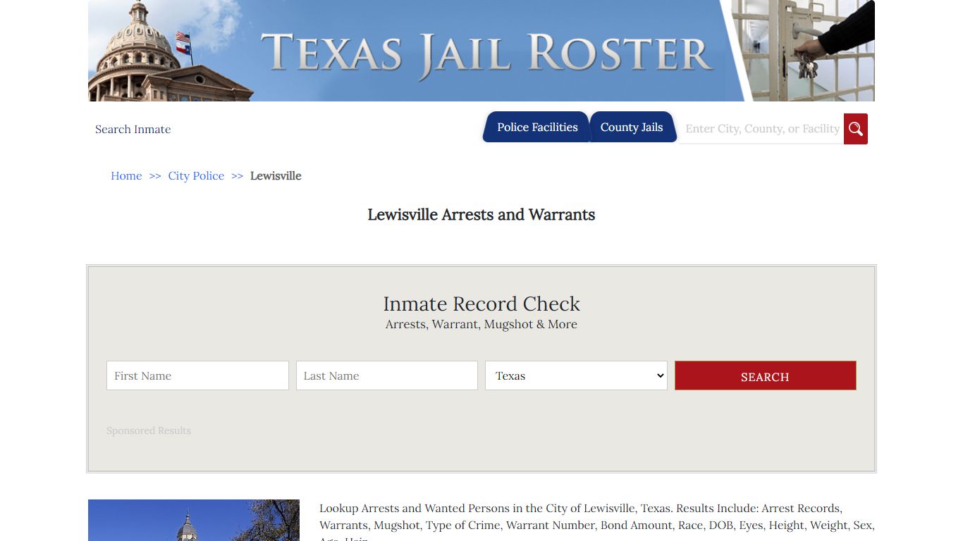 Lewisville Arrests and Warrants | Jail Roster Search